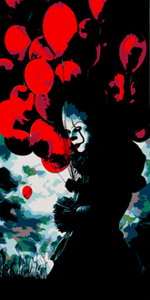 Malen nach Zahlen Clown Horror