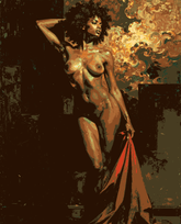 Painting by Numbers for Adults Nude Woman with Scarf