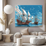 Painting by Numbers Sailing Ship in the Harbor