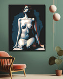 Grind nach zahlen akt kneeende frau