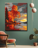 Grind after Zahlen Herbstspiegelung