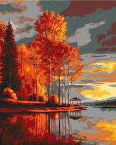 Grind after Zahlen Herbstspiegelung