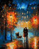 Grind nach Zahlen Liebespaar auf Brücke