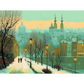 Malen nach Zahlen stadt im winter