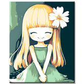 Malen nach Zahlen Little Princess with Haarblumen