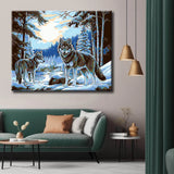 Malen nach Zahlen wolfsrudel im tannenwald