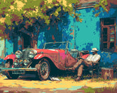 Grind after Zahlen Bauer und Oldtimer