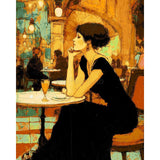 Grind nach Zahlen Bilder Dame beim Kaffee