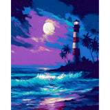 Painting by Numbers Pictures Lighthouse in the Moonlight