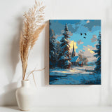 Malen nach Zahlen Vogel Winter Kohlmeise