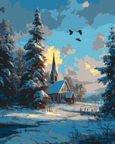 Grind nach zahlen bird winter kohlmeise