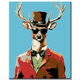 Malen nach Zahlen Lustige Tiere Hirsch im Hemd