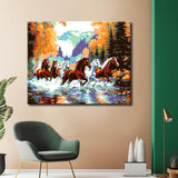 Malen nach Zahlen Tiere Pferde im wasser