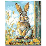 Malen nach Zahlen Tiere Hase macht Männchen