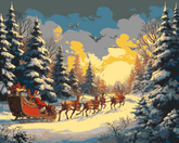 Malen nach Zahlen weihnachtsstimmung schlitten mit geschenken