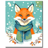 Malen nach Zahlen Fuchs im Winter