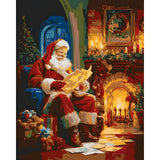 Malen nach Zahlen WeihnachstMann am Kamin