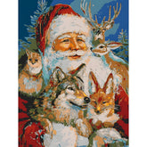 Malen nach Zahlen weihnachtsMann und seine freunde