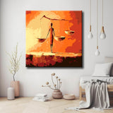 Malen nach Zahlen Afrika Kunst Wasserträger