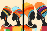 Malen nach Zahlen Afrika Frauen Moderne Kunst - 2-teilig (Duo)