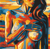 Grind nach zahlen akt frau verdeckte brust