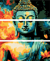 Malen nach Zahlen Schlafender Buddha 3 teilig (Triptychon)