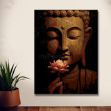 Grind nach Zahlen Buddha Frau Weisse Blume