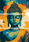 Schlafender Buddha Malkunst - 3-teilig (Triptychon)