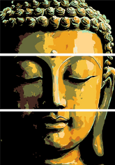 Malen nach Zahlen Schlafender Buddha Tradition - 3-teilig (Triptychon)