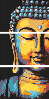 Malen nach Zahlen Schlafender Buddha Tradition - 3-teilig (Triptychon)