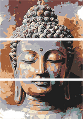 Malen nach Zahlen Buddha Südostasien - 3-teilig (Triptychon)