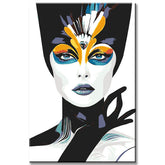 Malen nach Zahlen Moderne Kunst Frau Buntes Gesicht