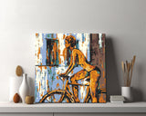 Painting by Numbers Modern Art Woman on Bicycle