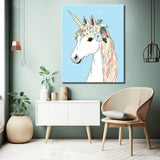 Malen-nach-Zahlen-Einhorn mit Blumen