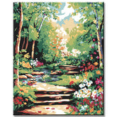 Malen nach Zahlen für Erwachsene Treppe im Wald