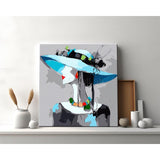 Paint by Numbers for Adults Woman with Blue Hat