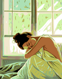Grind nach Zahlen nackte Frau im Bett