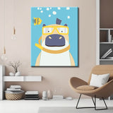 Malen nach Zahlen für Erwachsene Tiere Nilpferd mit Taucherbrille