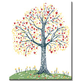 Grind nach zahlen baum fruhjahr