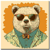 Malen nach Zahlen Bär mit Sonnenbrille