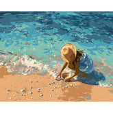 Malen nach Zahlen Kind am Strand