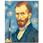 Grinding after a photo of Van Gogh's portrait with a palette