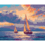 Paint by Numbers for Adults Sailboats in the Storm