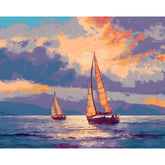 Paint by Numbers for Adults Sailboats in the Storm