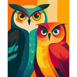 Malen nach zahlen bird eulen couple
