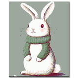 Malen nach Zahlen Bilder Sitzender weisser Hase