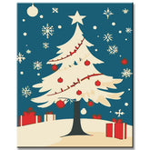 Malen nach Zahlen für Erwachsene Weihnachtsdorf mit Pferdekutsche