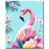 Malen nach Zahlen Flamingo und Blumen