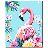 Malen nach Zahlen Flamingo und Blumen