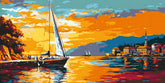 Malen nach Zahlen See Segelboot